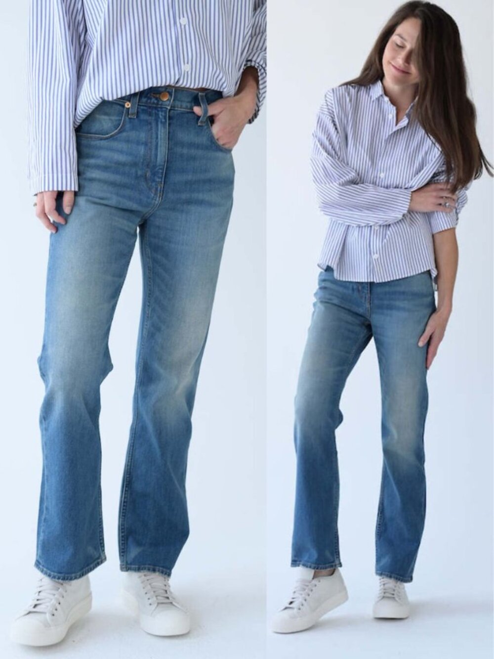 Jamie Haller Kenickie Jean Distressed Indigo Blue Denim Straight Hemmed Size‎ 27